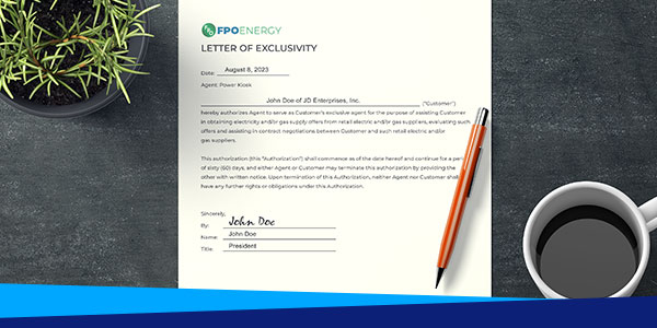 Signed Letter of Exclusivity